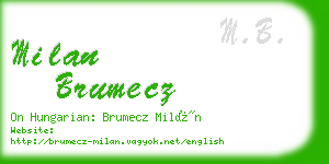 milan brumecz business card